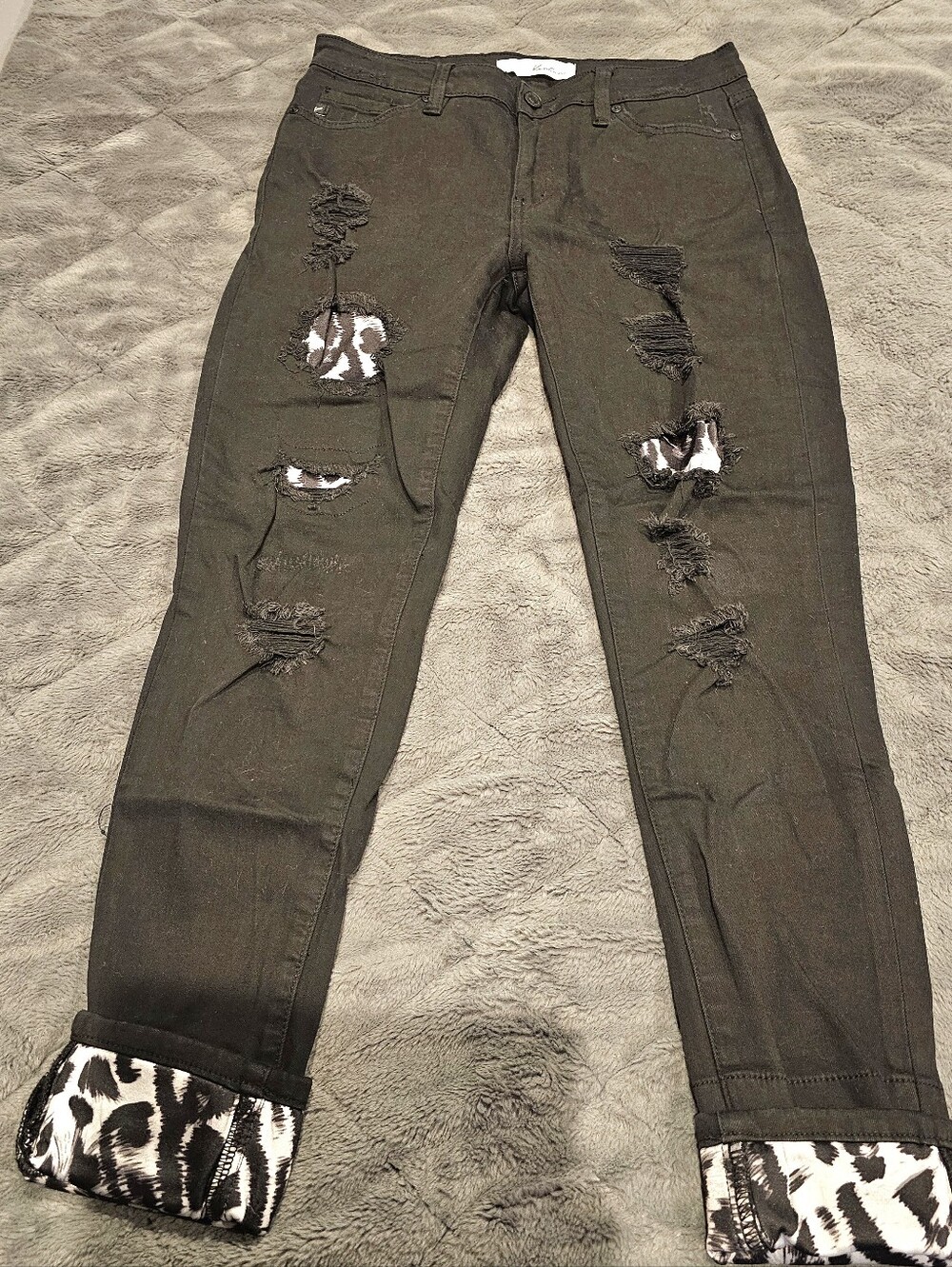 KanCan - Black, Leopard Interior Jeans